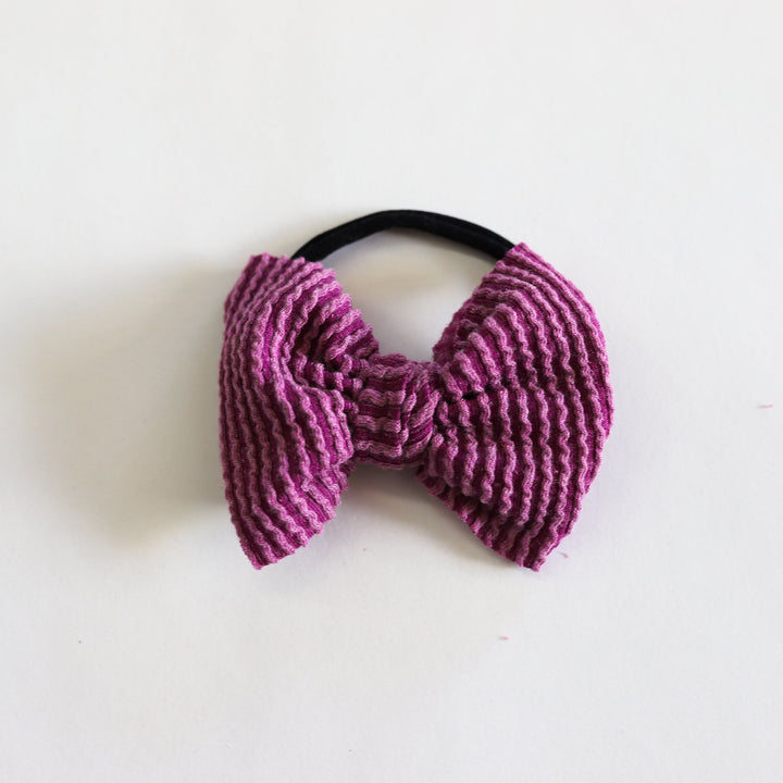Purple Cozy Ribbed Bow