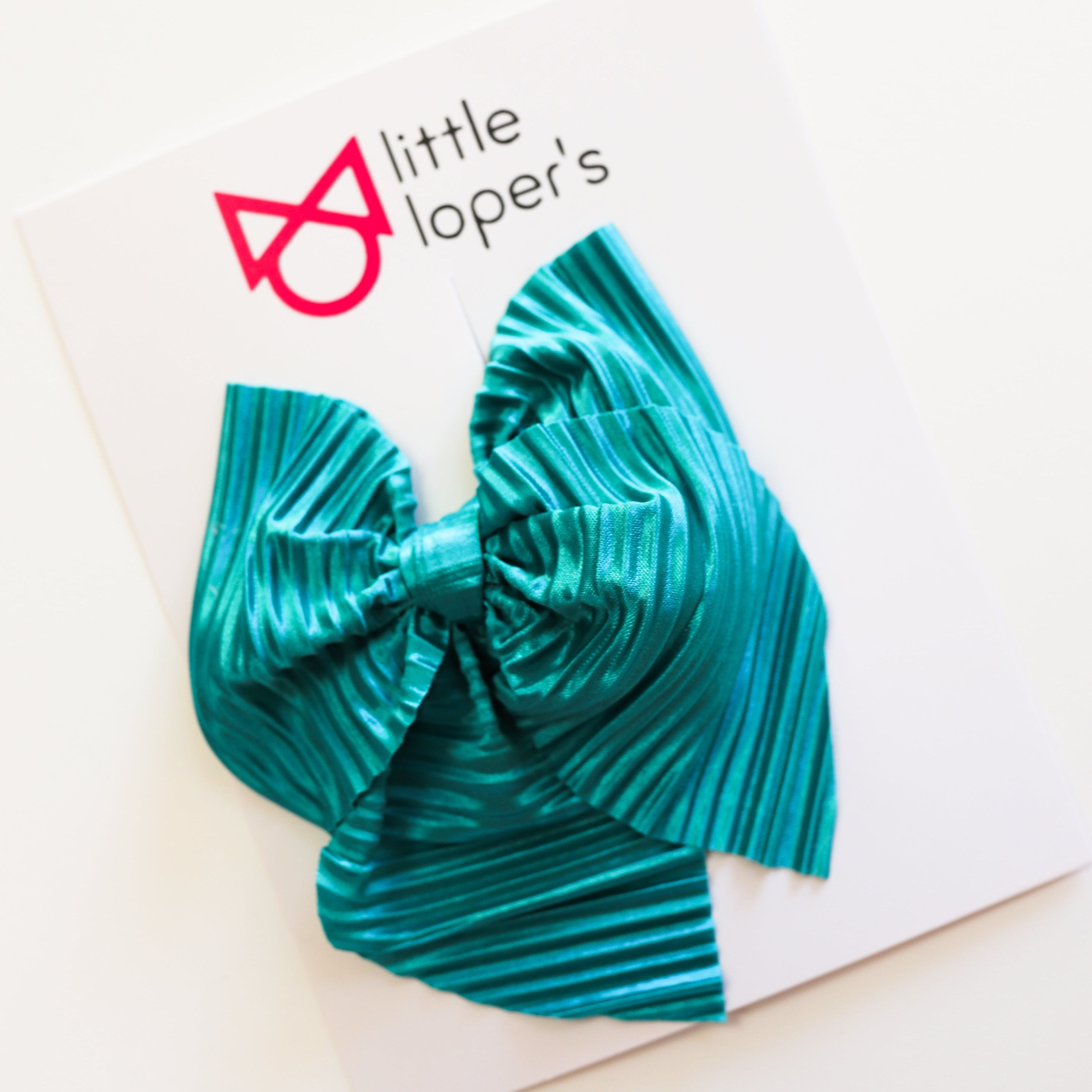 Aqua Pleated Swanky bow