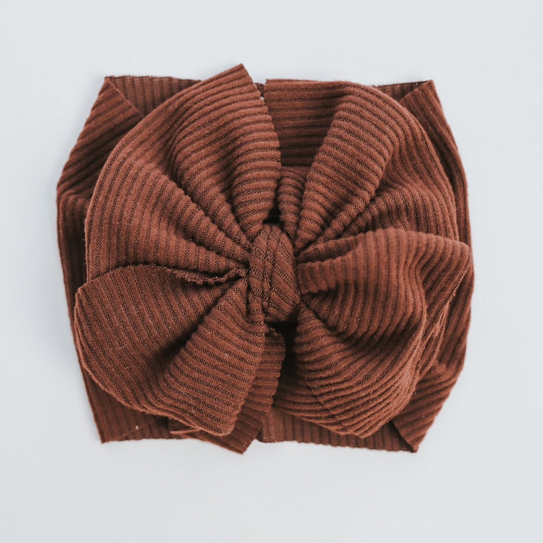 Chocolate Cashmere Ribbed Messy Headwrap