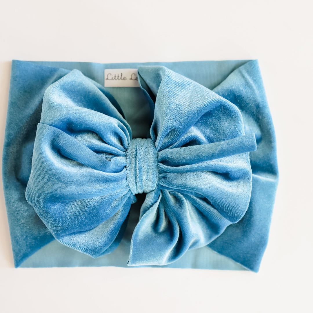 Dusty Blue Velvet Headwrap