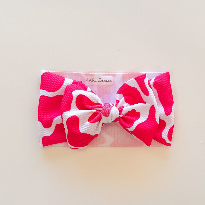 Hot Pink Cow Headwrap