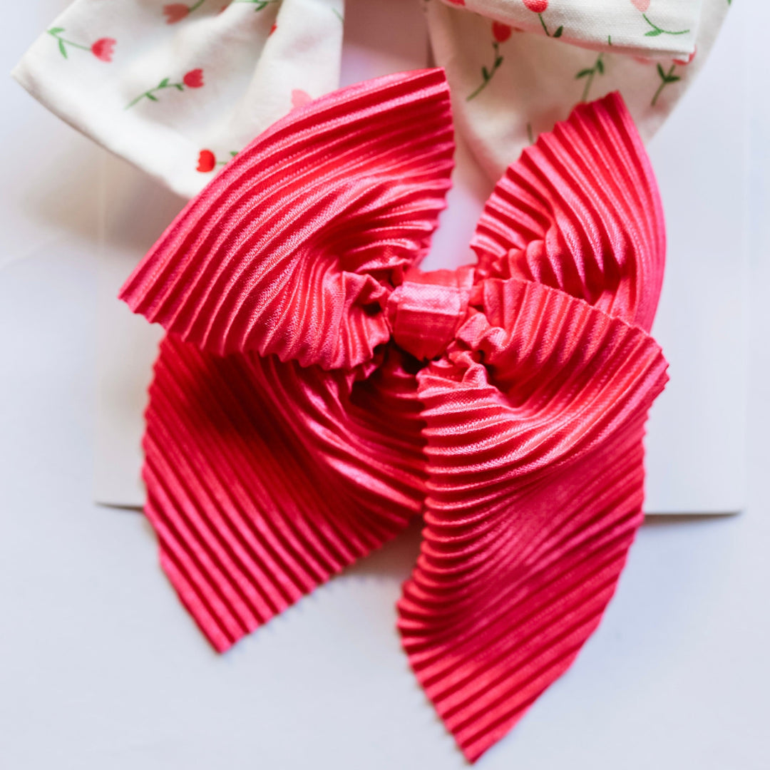 Hot Pink Pleated Swanky Bow