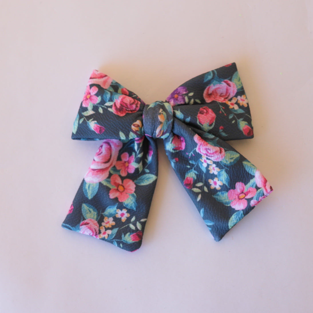 Charcoal Blooms Party Bow