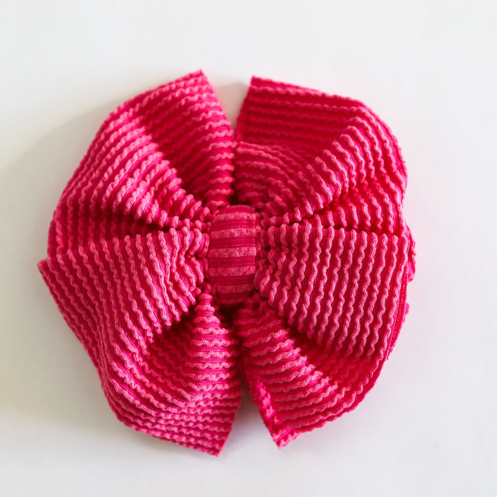 Hot Pink Cozy Ribbed Bow