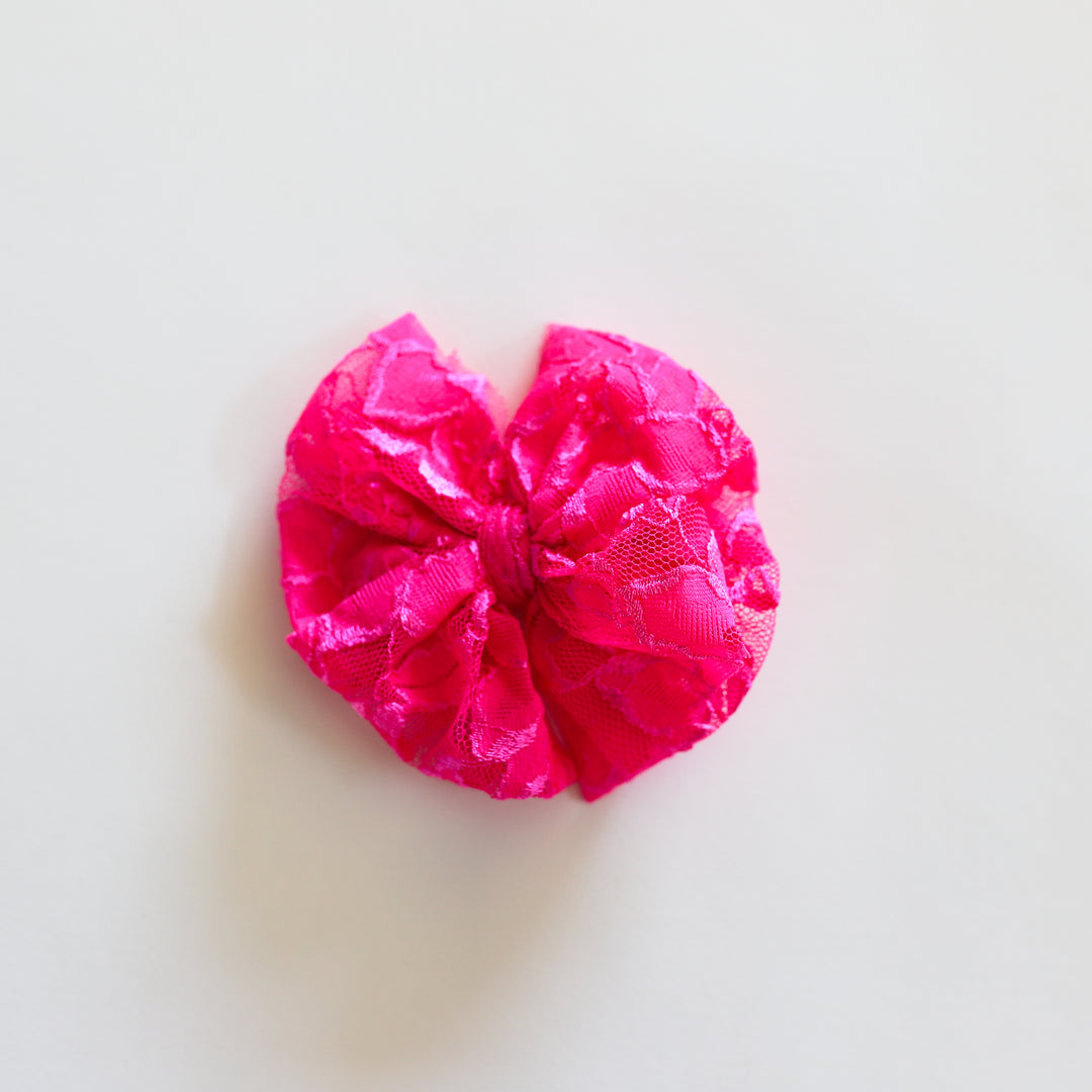 Hot Pink Lace Bow