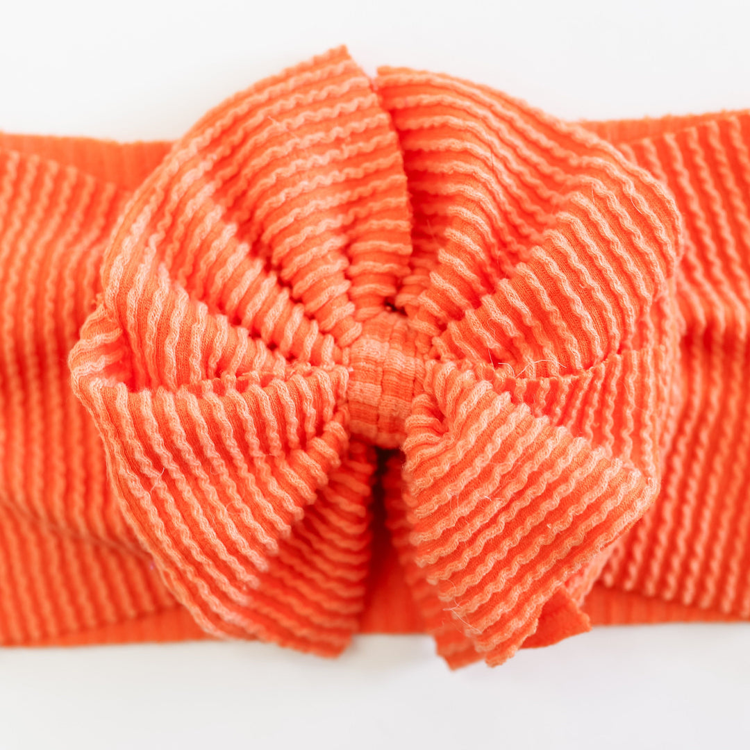 Orange Ribbed Cozy Headwrap