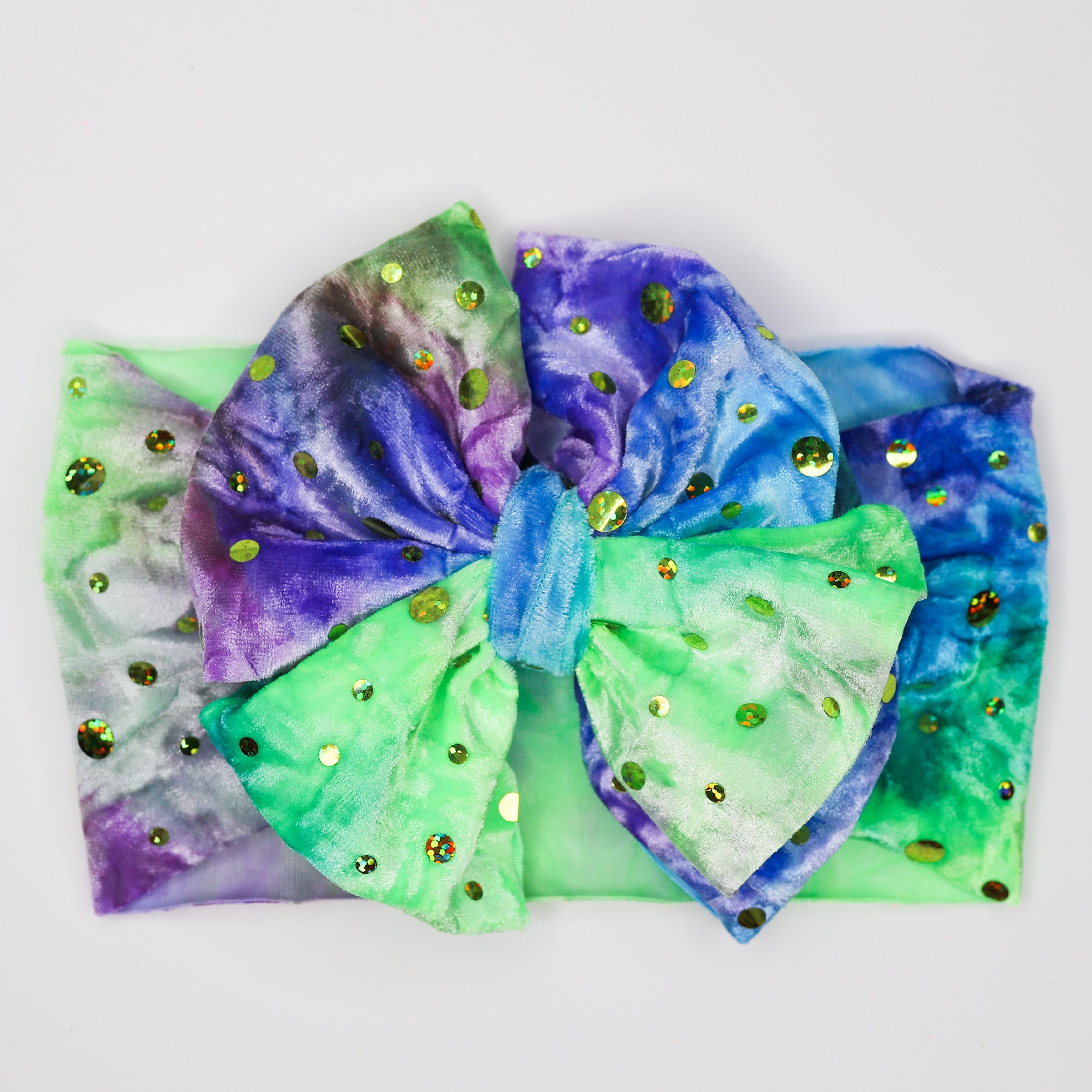 Coins and Rainbows Velvet Messy Headwrap