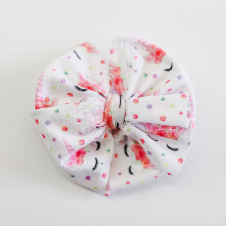 Birthday Unicorn Distressed Bow