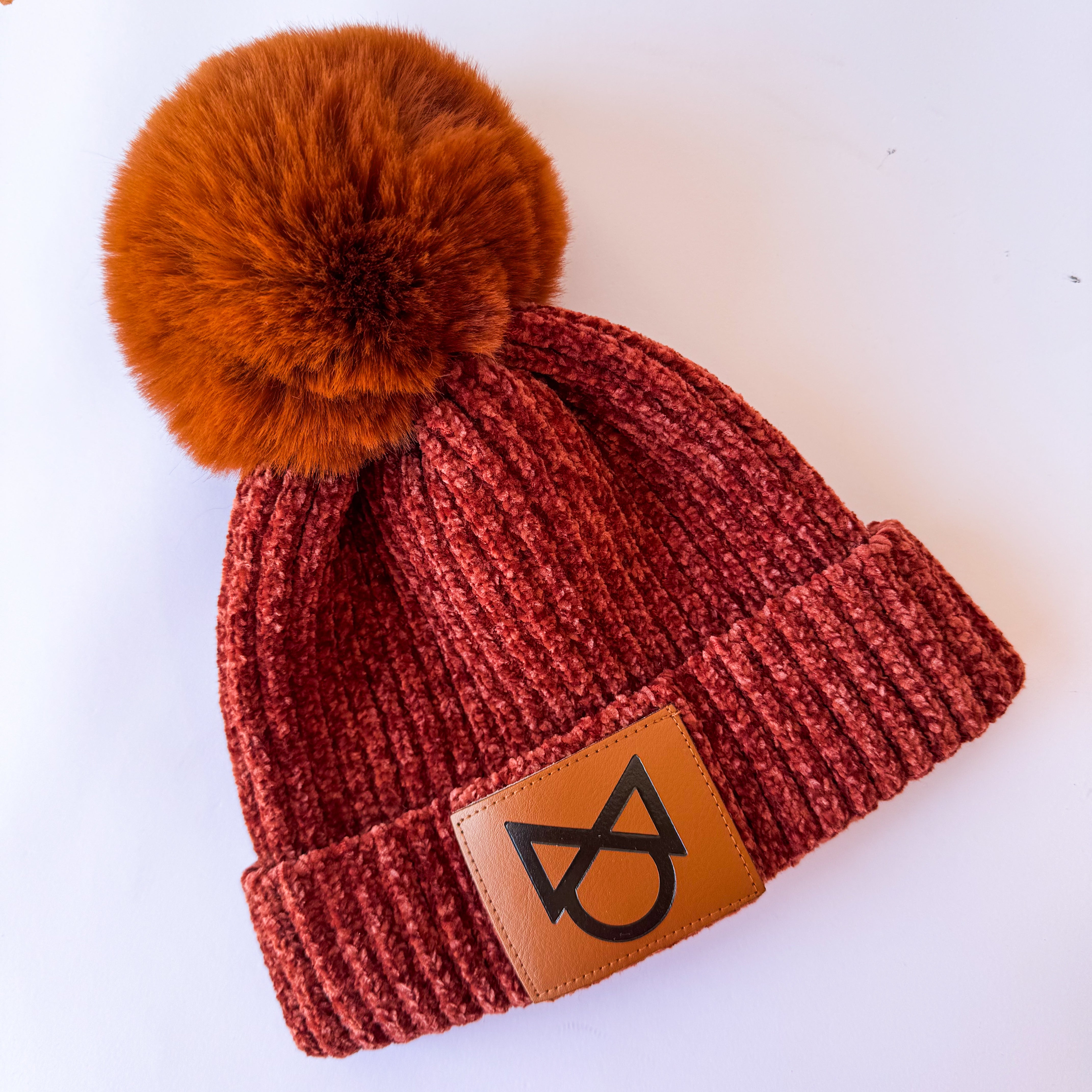 Chenille Pom Pom Beanie