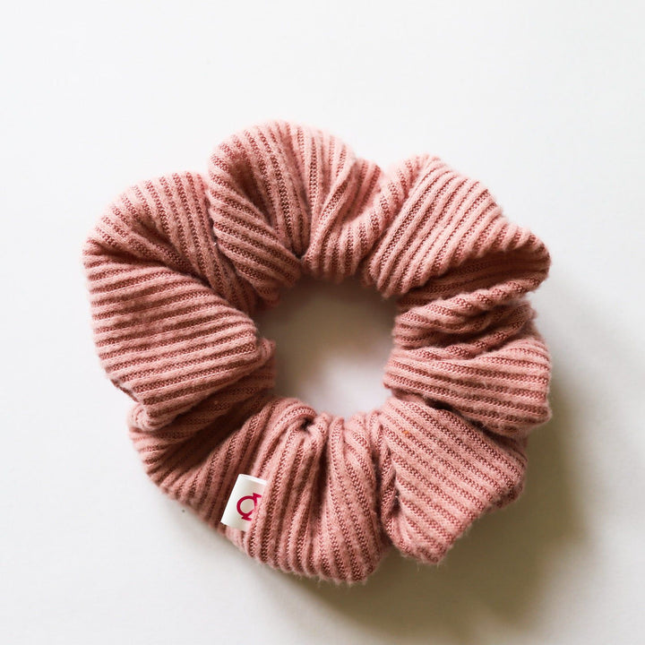 Mauve Cashmere Ribbed Scrunchie