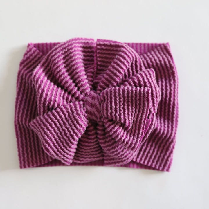 Purple Ribbed Cozy Headwrap