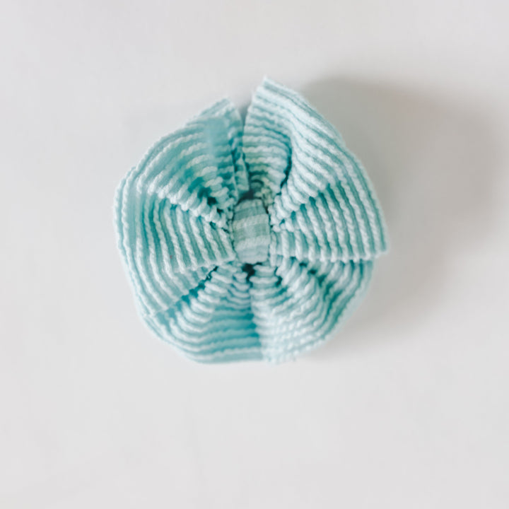 Frozen Blue Cozy Ribbed Bow