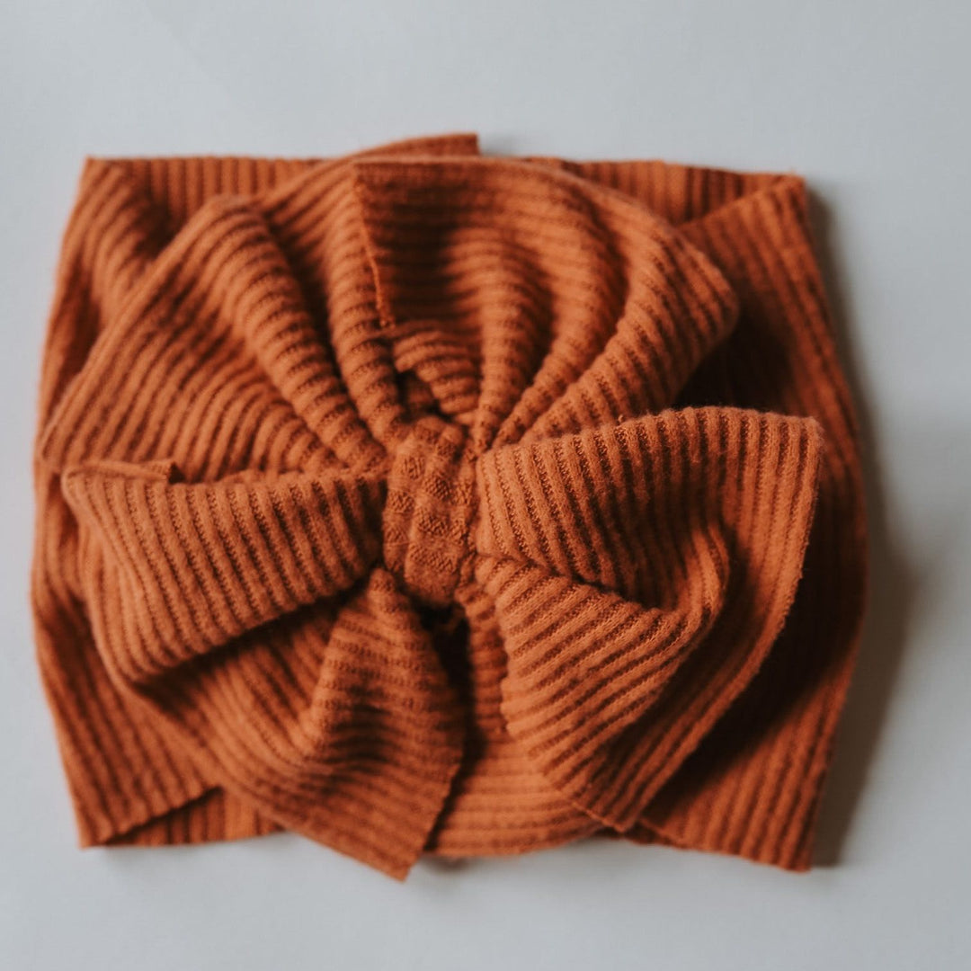 Rust Cashmere Ribbed Messy Headwrap