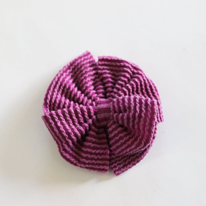 Purple Cozy Ribbed Bow
