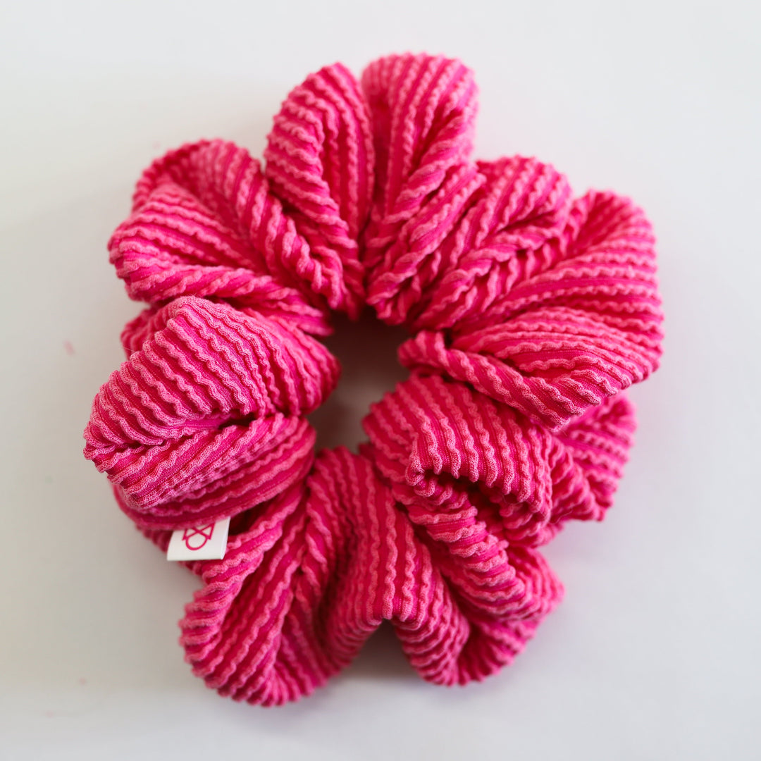 Hot Pink Cozy Ribbed Scrunchie
