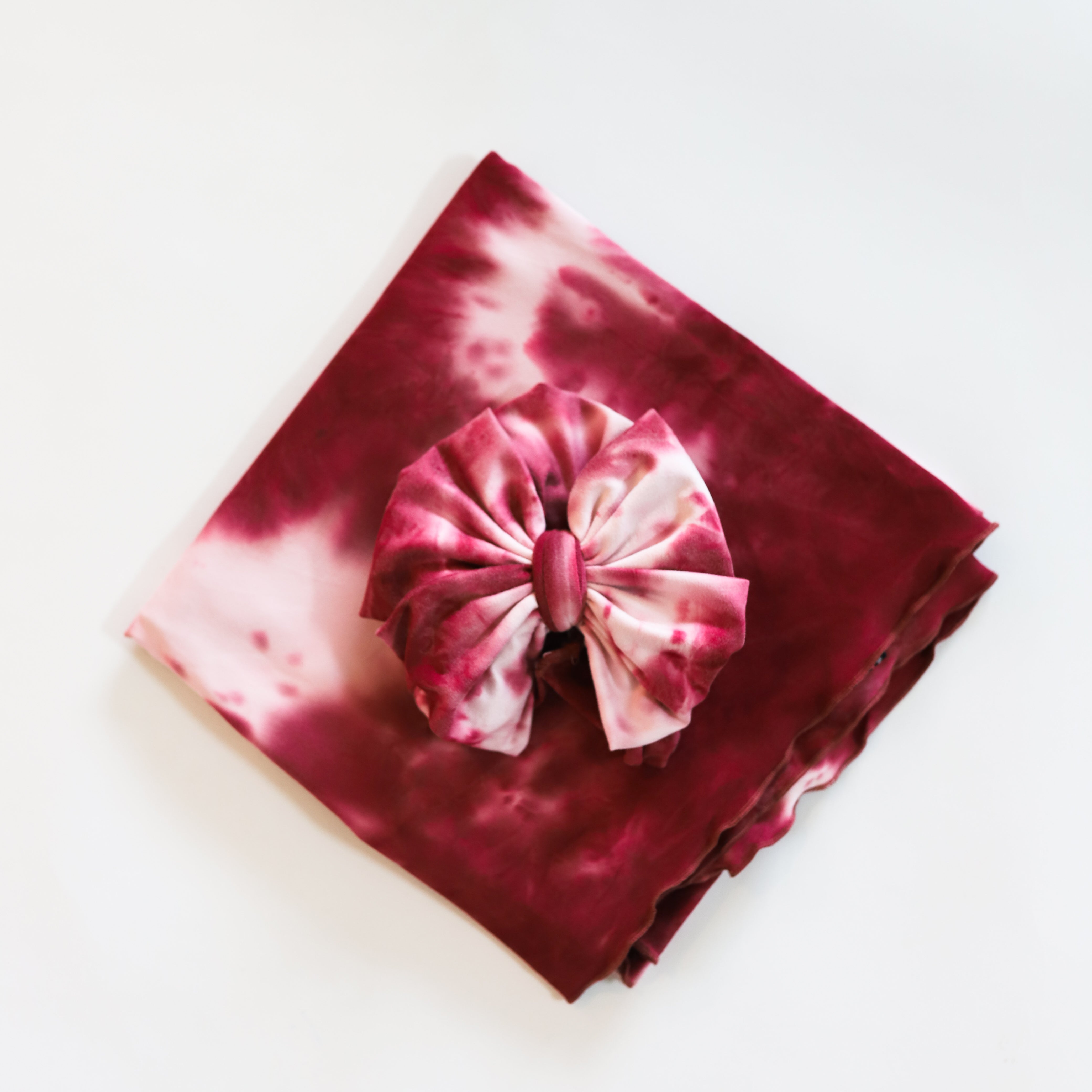 Burgundy Tie Dye Swaddle Set