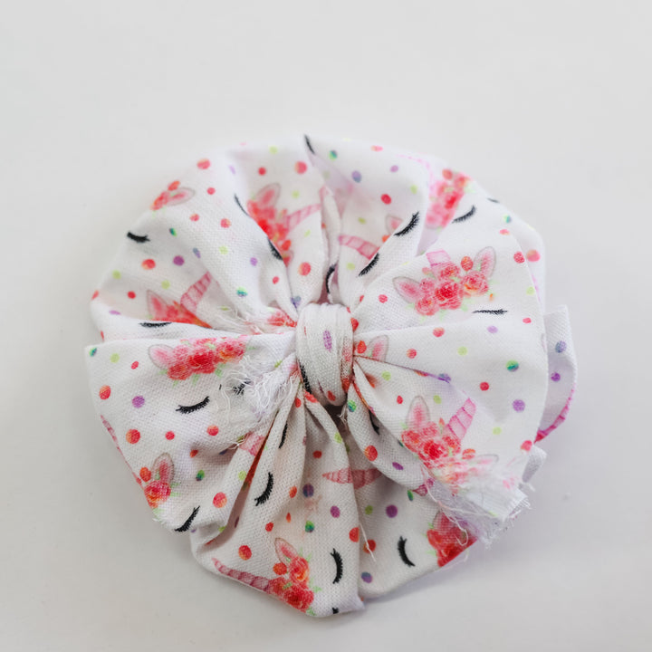 Birthday Unicorn Distressed Bow