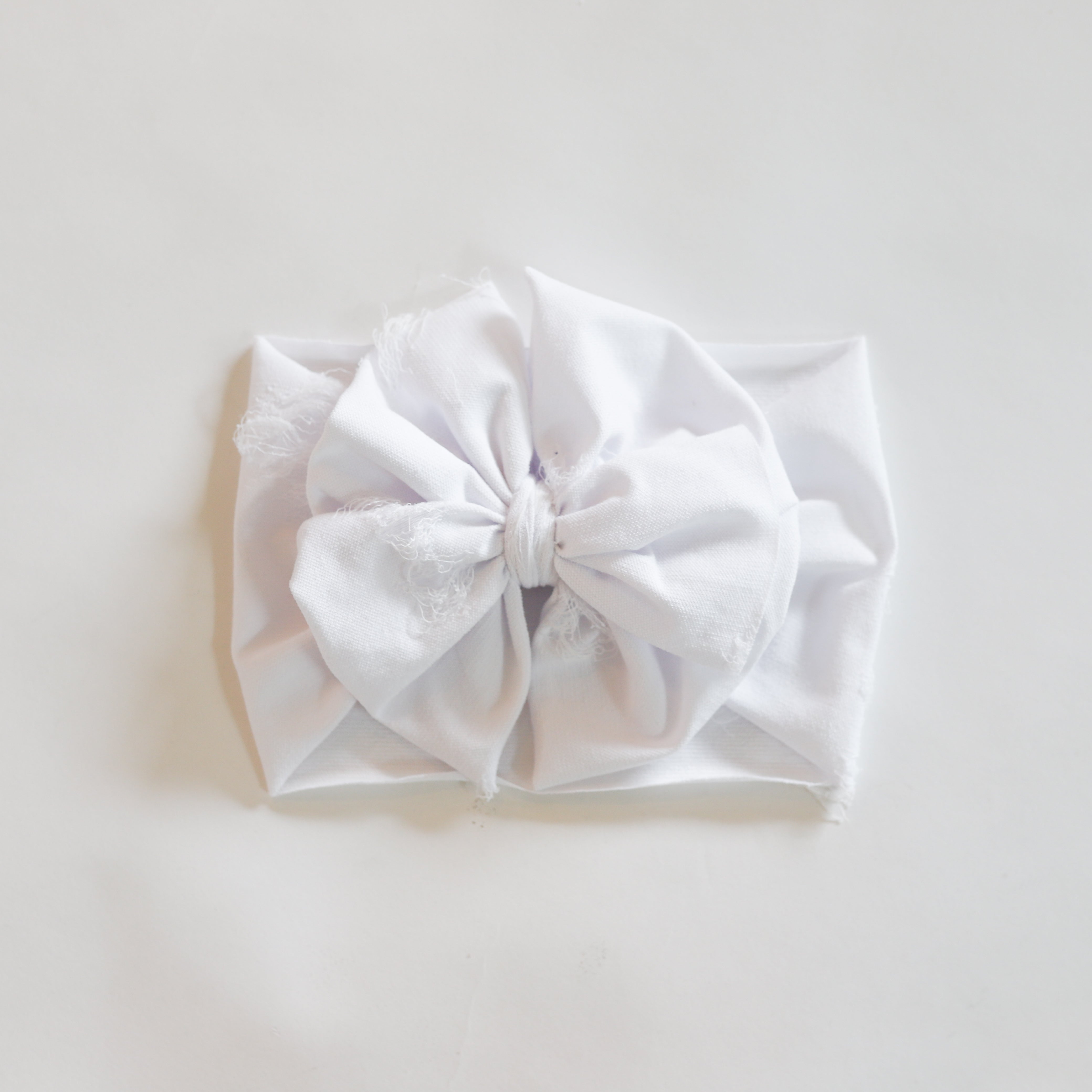 White Distressed Headwrap