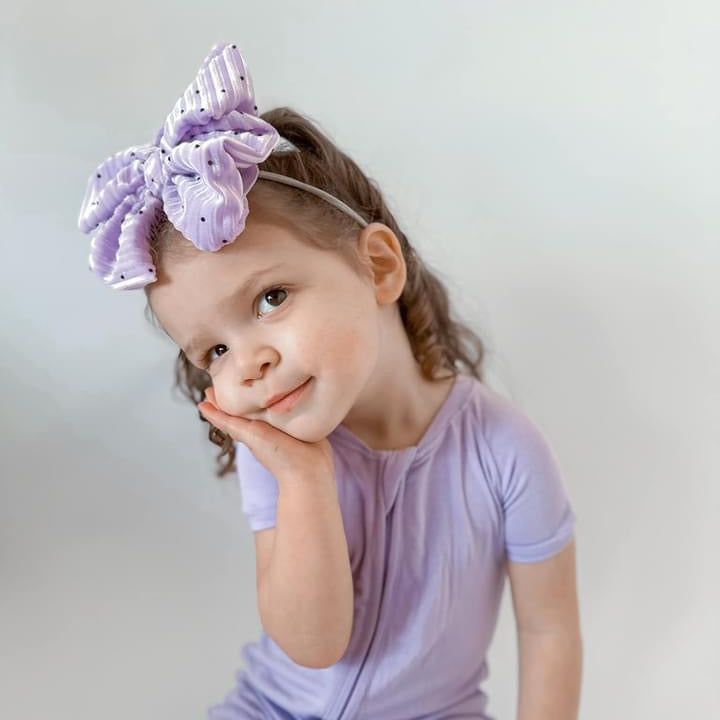 Spotted Lilac Luxe Bow