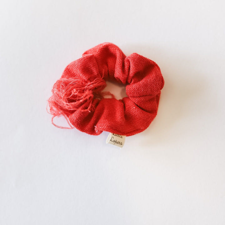 Red Apple Distressed Scrunchie