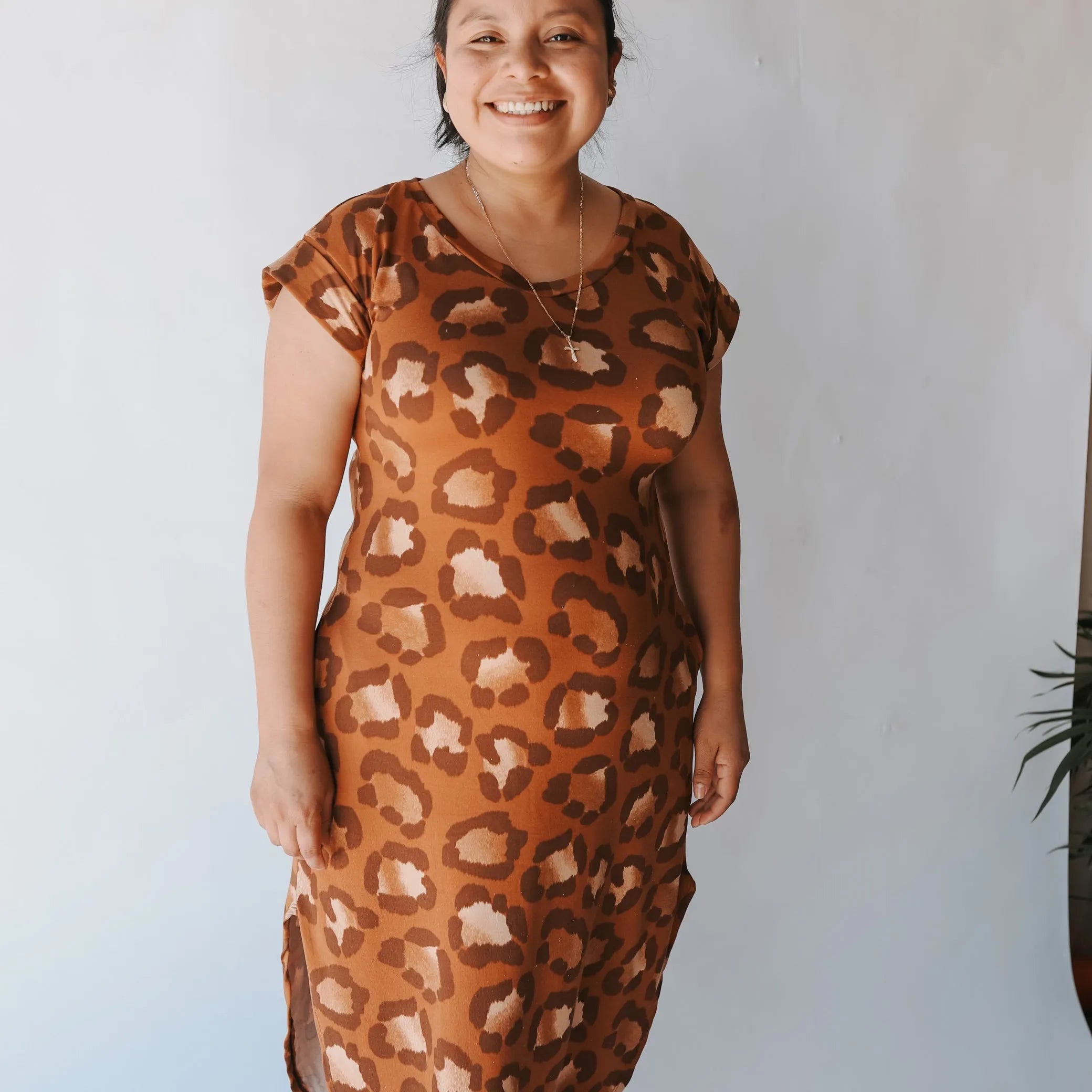 Brown Animal Print Maxi Dress Adult