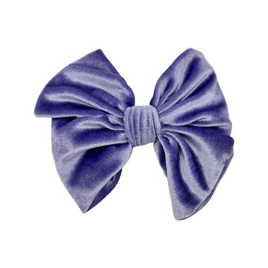 Summer Velvet Fancy Butterfly Bow - Sparkling Purple