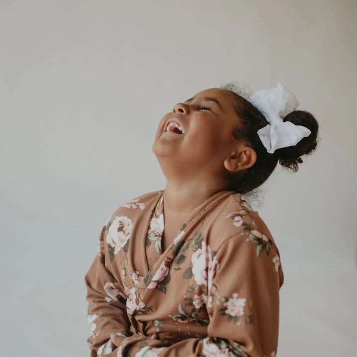 Caramel Floral Children’s Robe