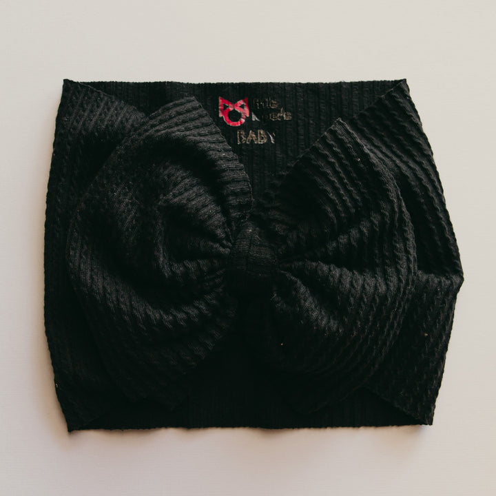 Ribbed Black Headwrap