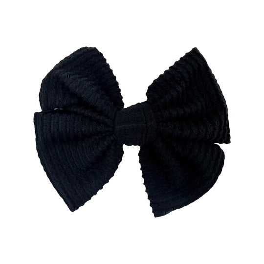 Ribbed Fancy Butterfly Bow - Black