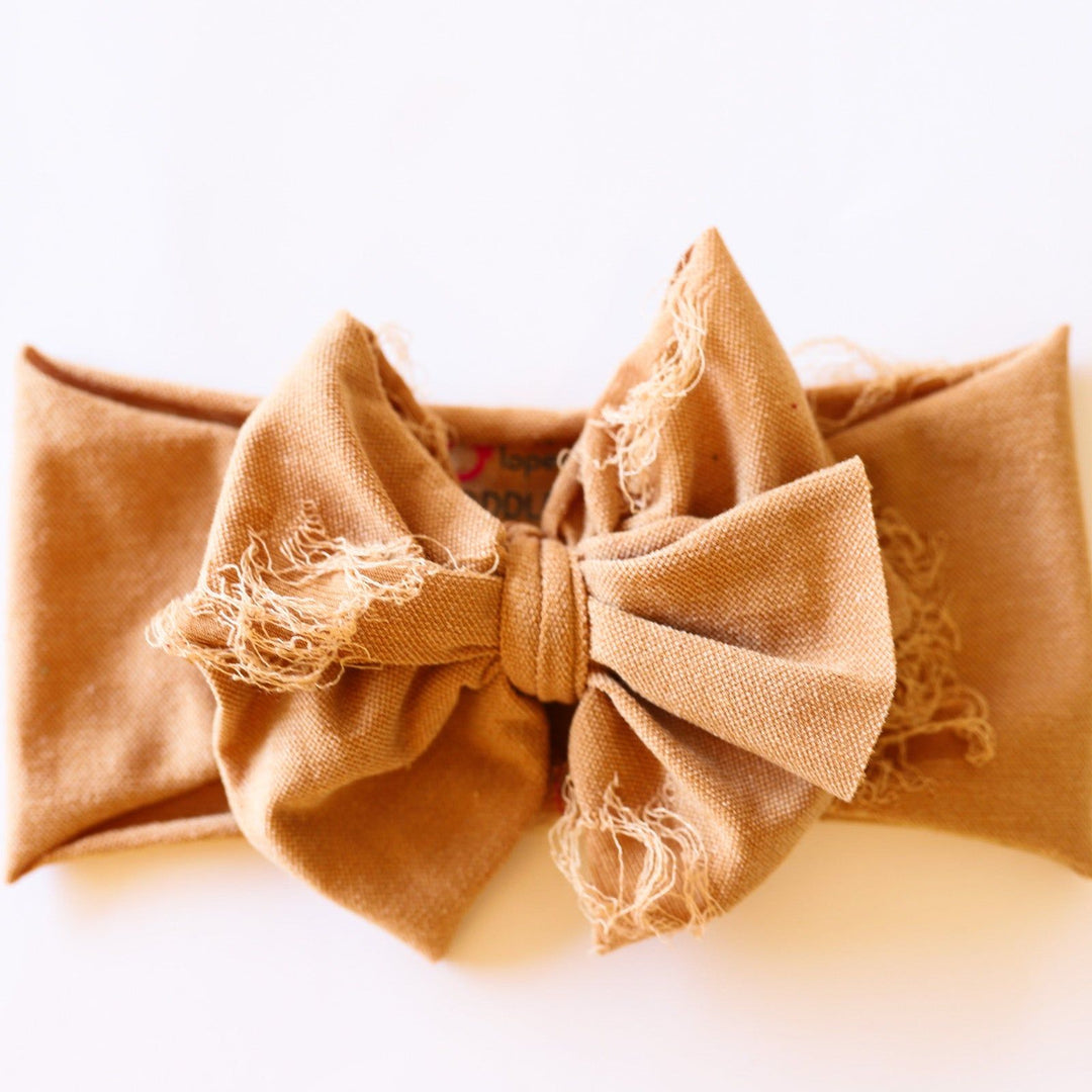 Caramel Distressed Messy Headwrap