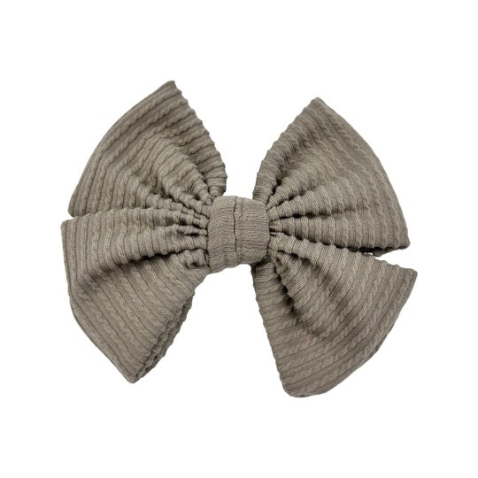 Ribbed Fancy Butterfly Bow - Taupe