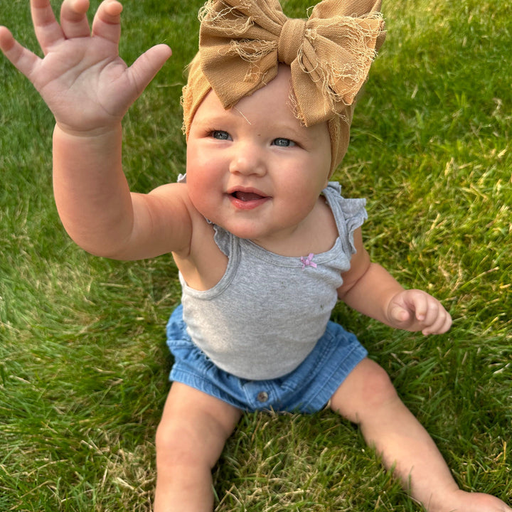 Caramel Distressed Messy Headwrap