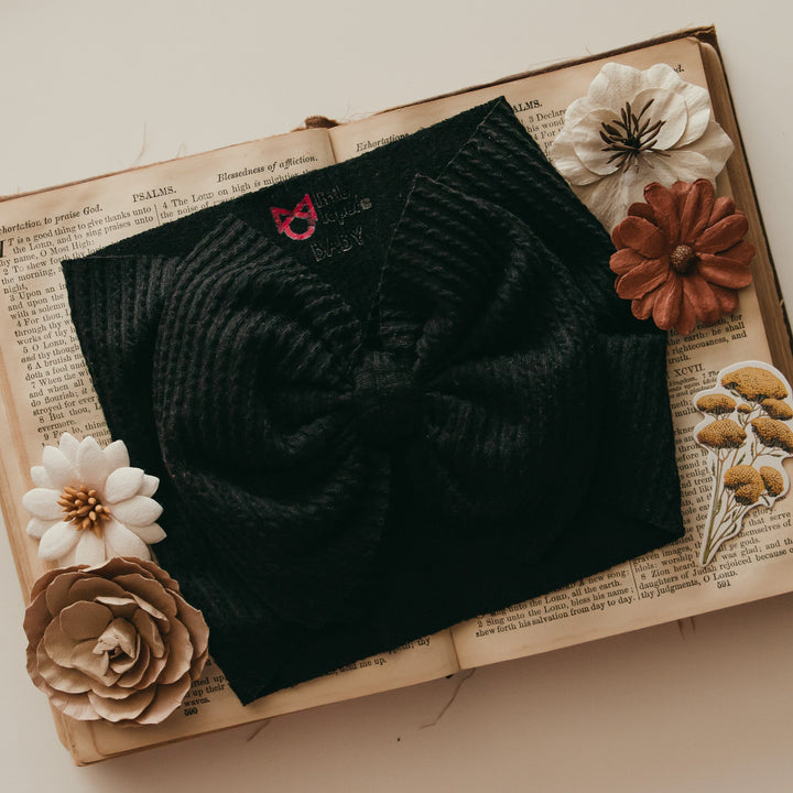 Ribbed Black Headwrap