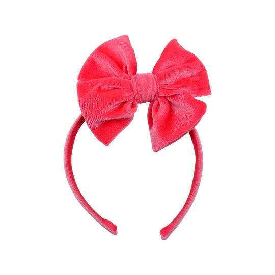 Summer Velvet Fancy Butterfly Bow - Pink Lemonade