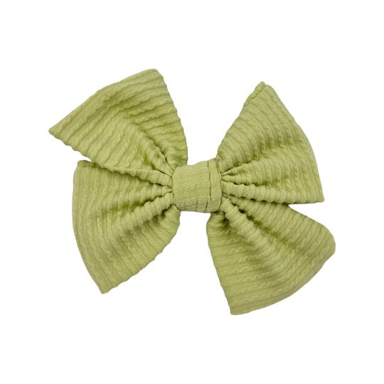 Ribbed Fancy Butterfly Bow - Lime