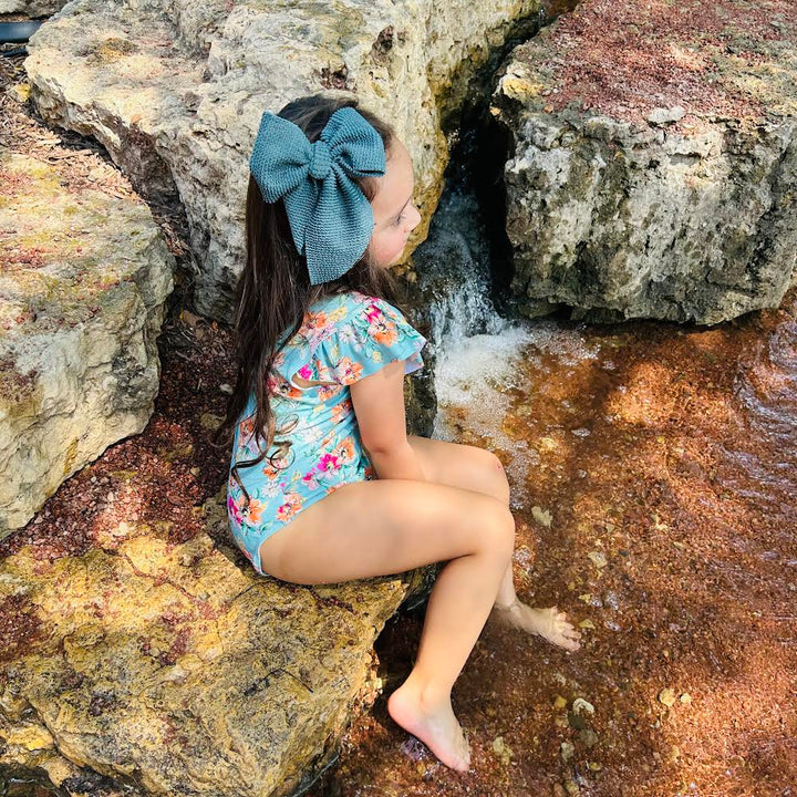 Swim Swanky - Deep Ocean Ribbed Crinkled