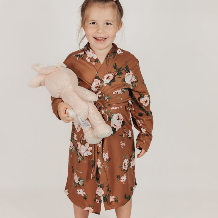Caramel Floral Children’s Robe