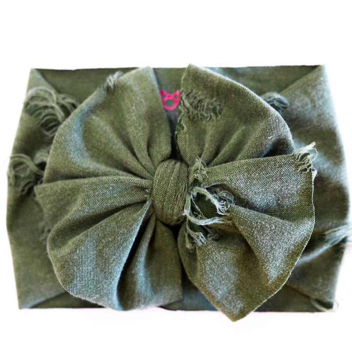 Olive Distressed Headwrap