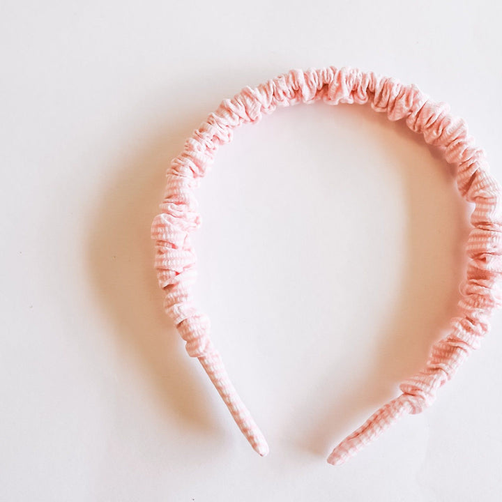Pink Seersucker Ruched