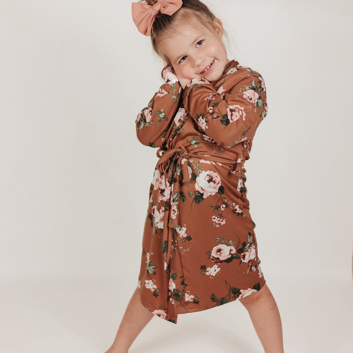 Caramel Floral Children’s Robe