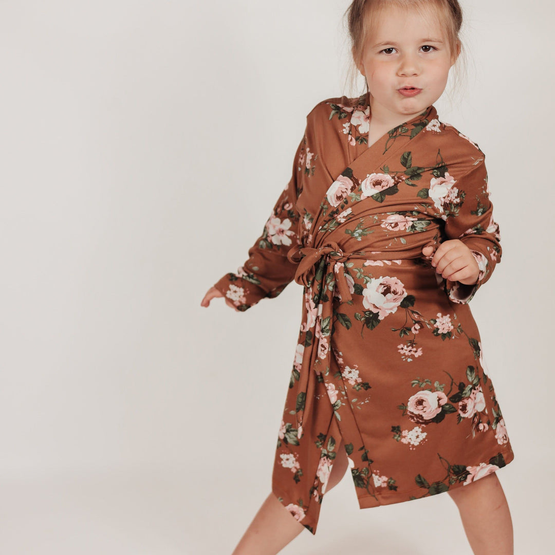 Caramel Floral Children’s Robe