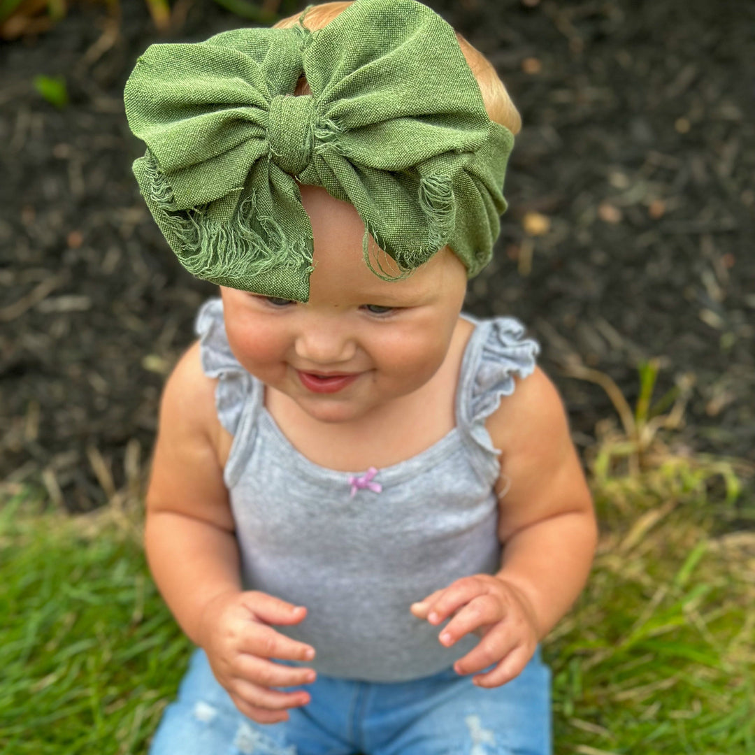 Olive Distressed Headwrap