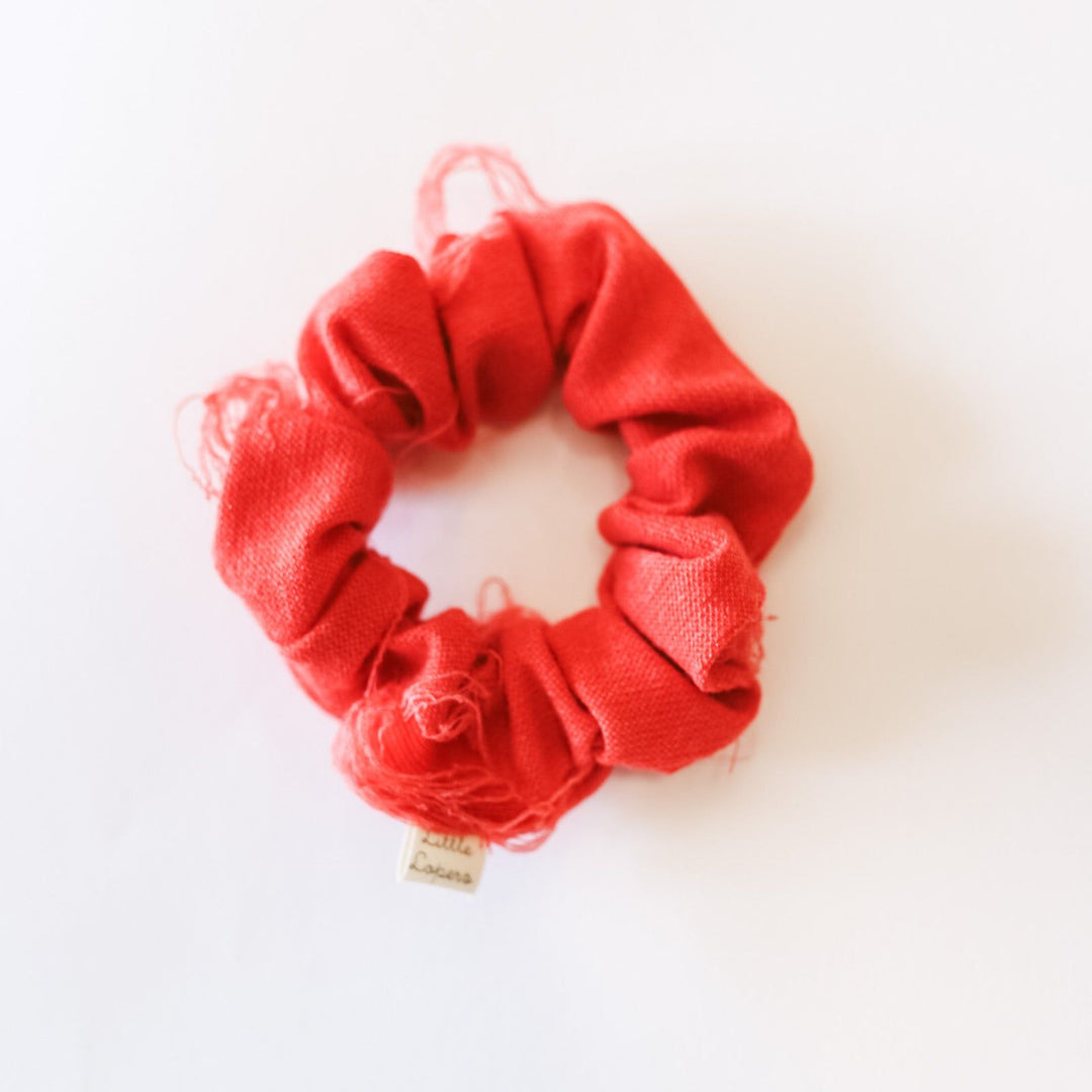 Red Apple Distressed Scrunchie