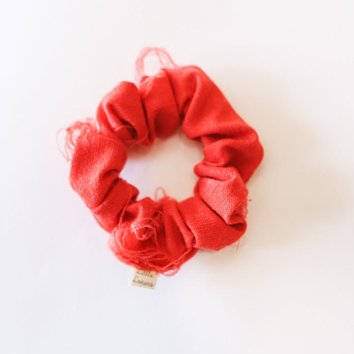 Red Apple Distressed Scrunchie