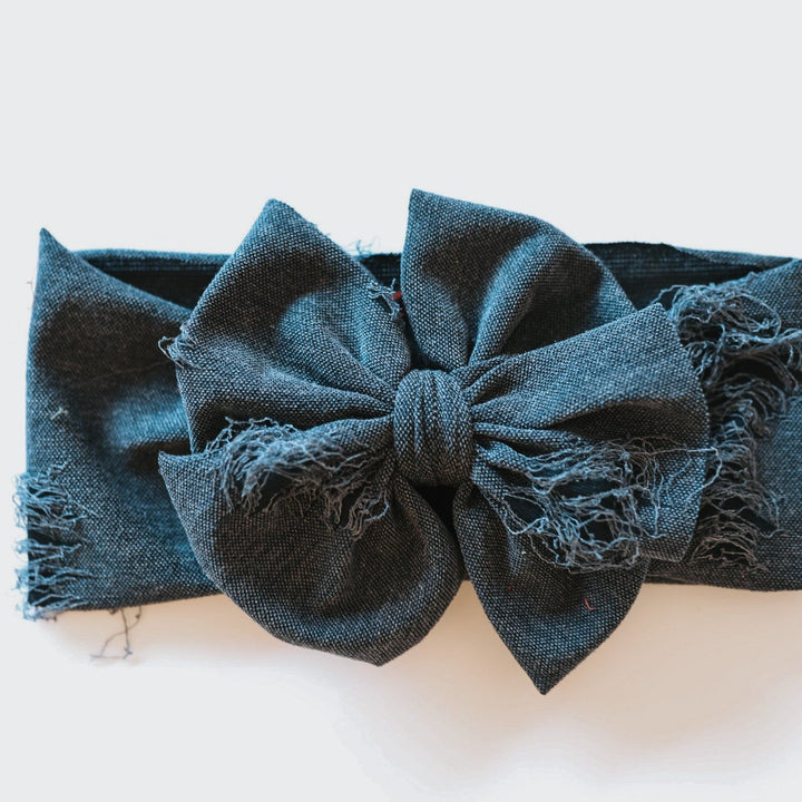 Distressed Charcoal Messy Headwrap