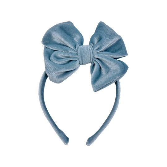 Summer Velvet Fancy Butterfly Bow - Arctic Blue