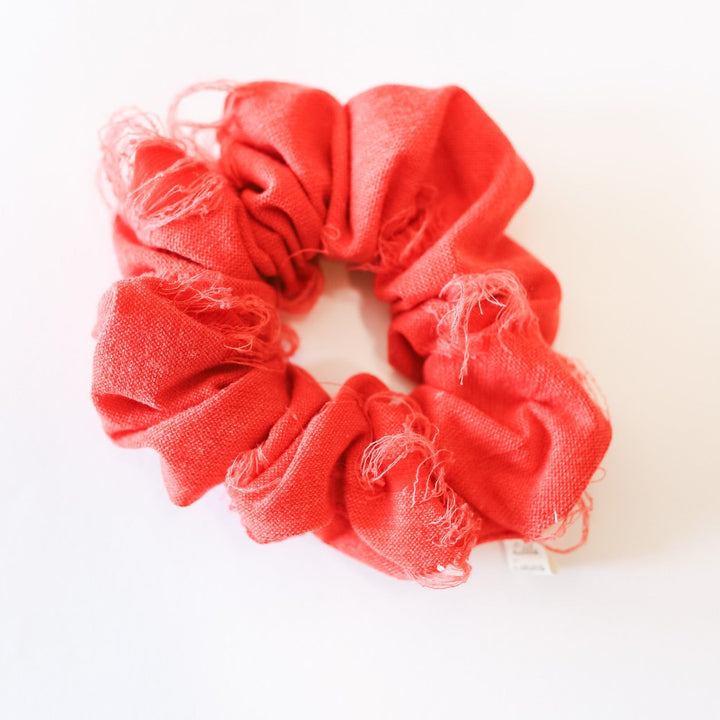 Red Apple Distressed Scrunchie
