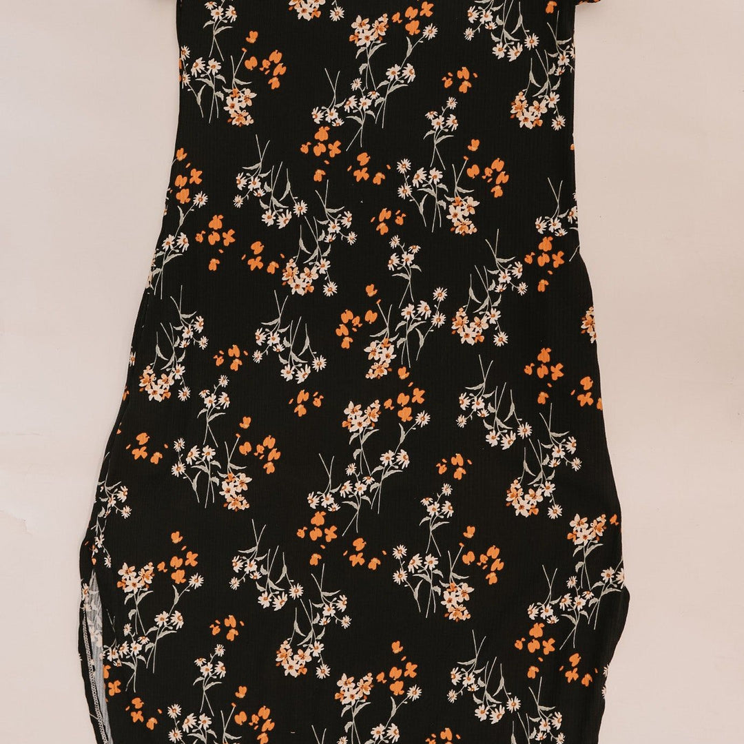 Black Floral Maxi Dress Adult