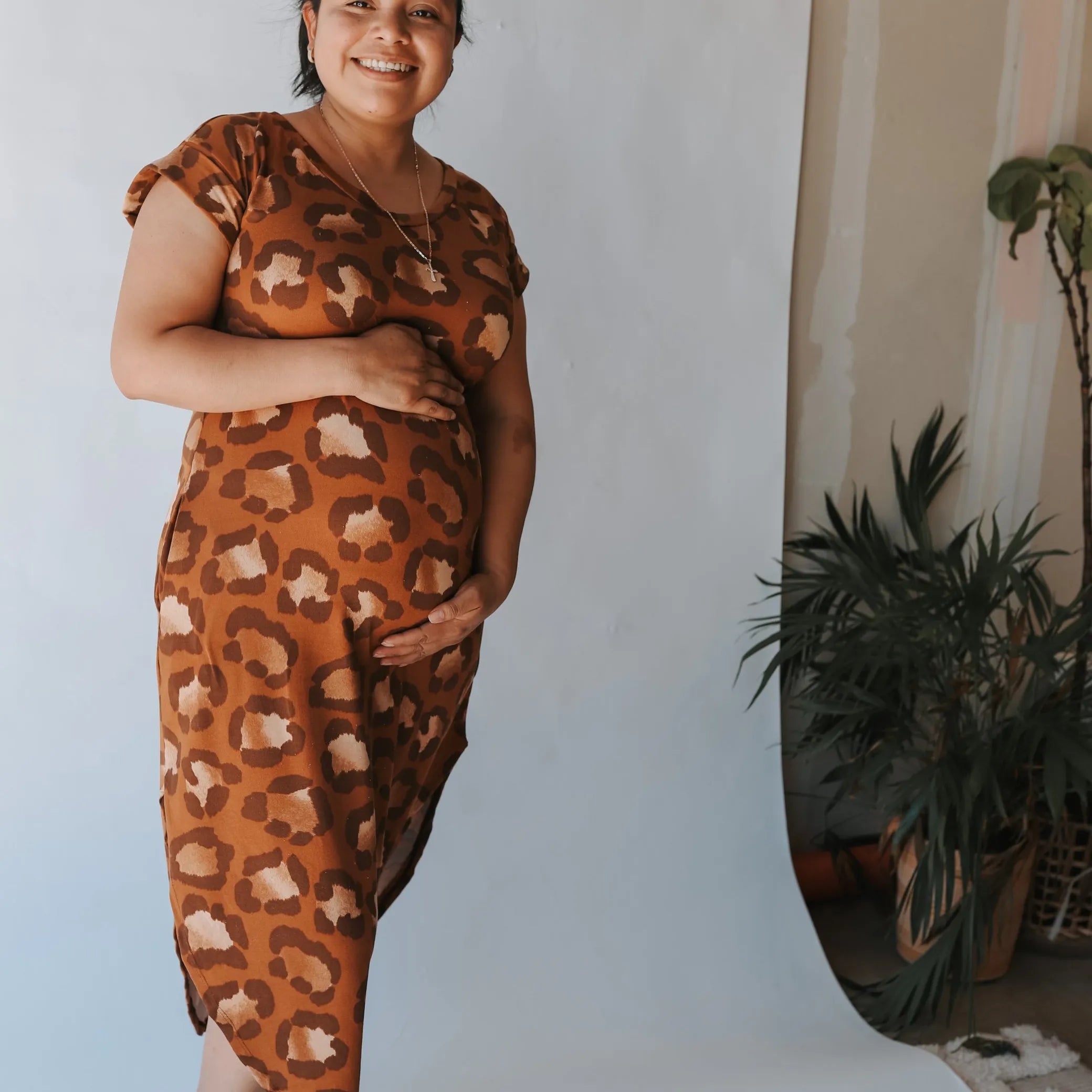 Brown Animal Print Maxi Dress Adult