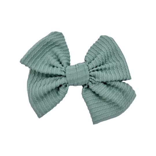 Ribbed Fancy Butterfly Bow - Sage